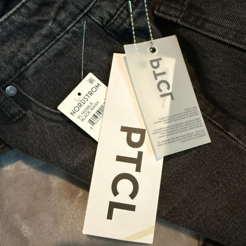 PTCL Black Rhinestone Cutout Jeans NWT High Rise Straight Leg Size 28 - Picture 12 of 13